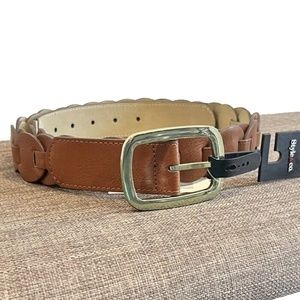 (NWT) Style&Co Women's Brown Oval Ladder Braided Pant Belt Sizes M or L